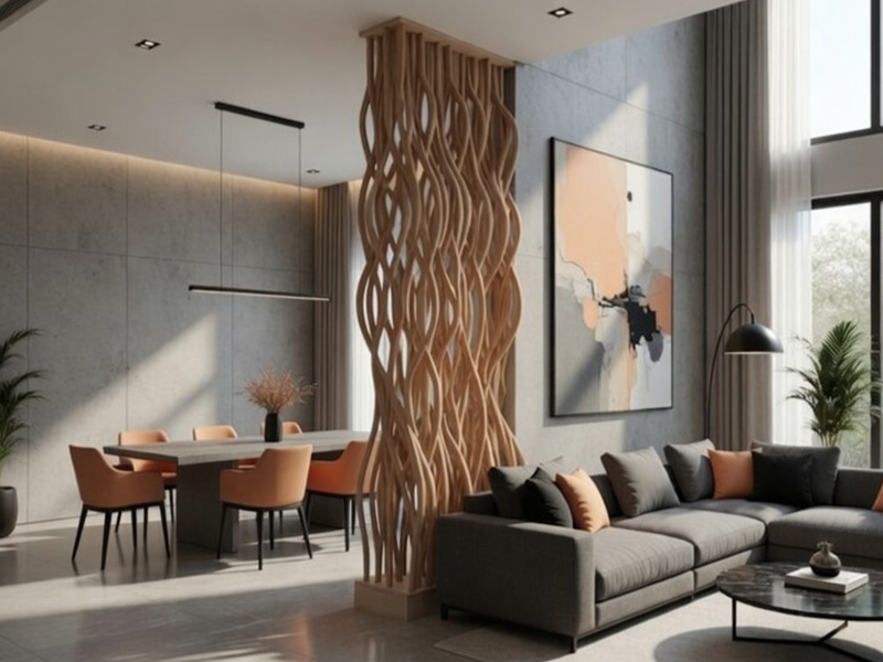 Modern geometric coffee table with glass top
