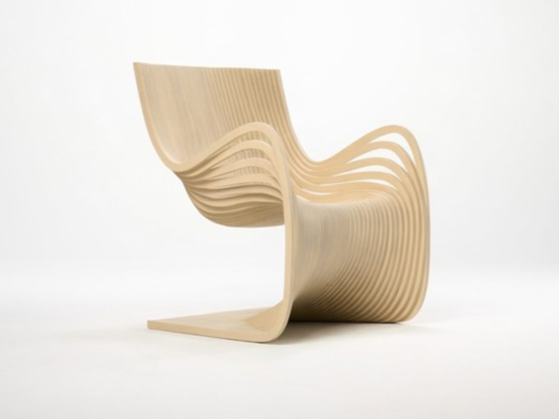 Parametric wooden rocking chair with ergonomic curves